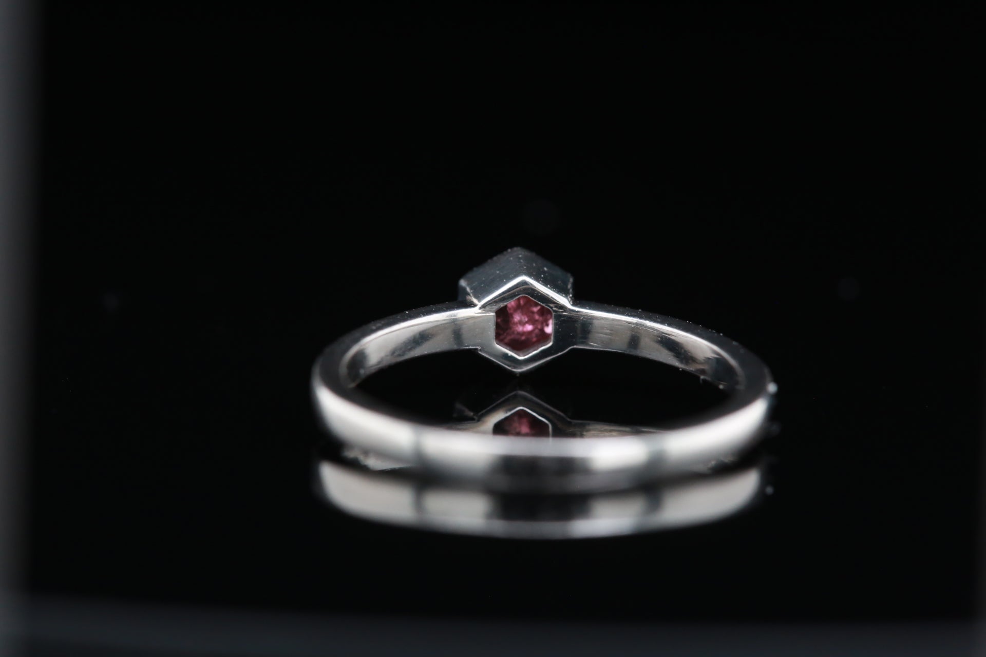 Serena Ring with Hexagon-Cut Pink Tourmaline in Sterling Silver