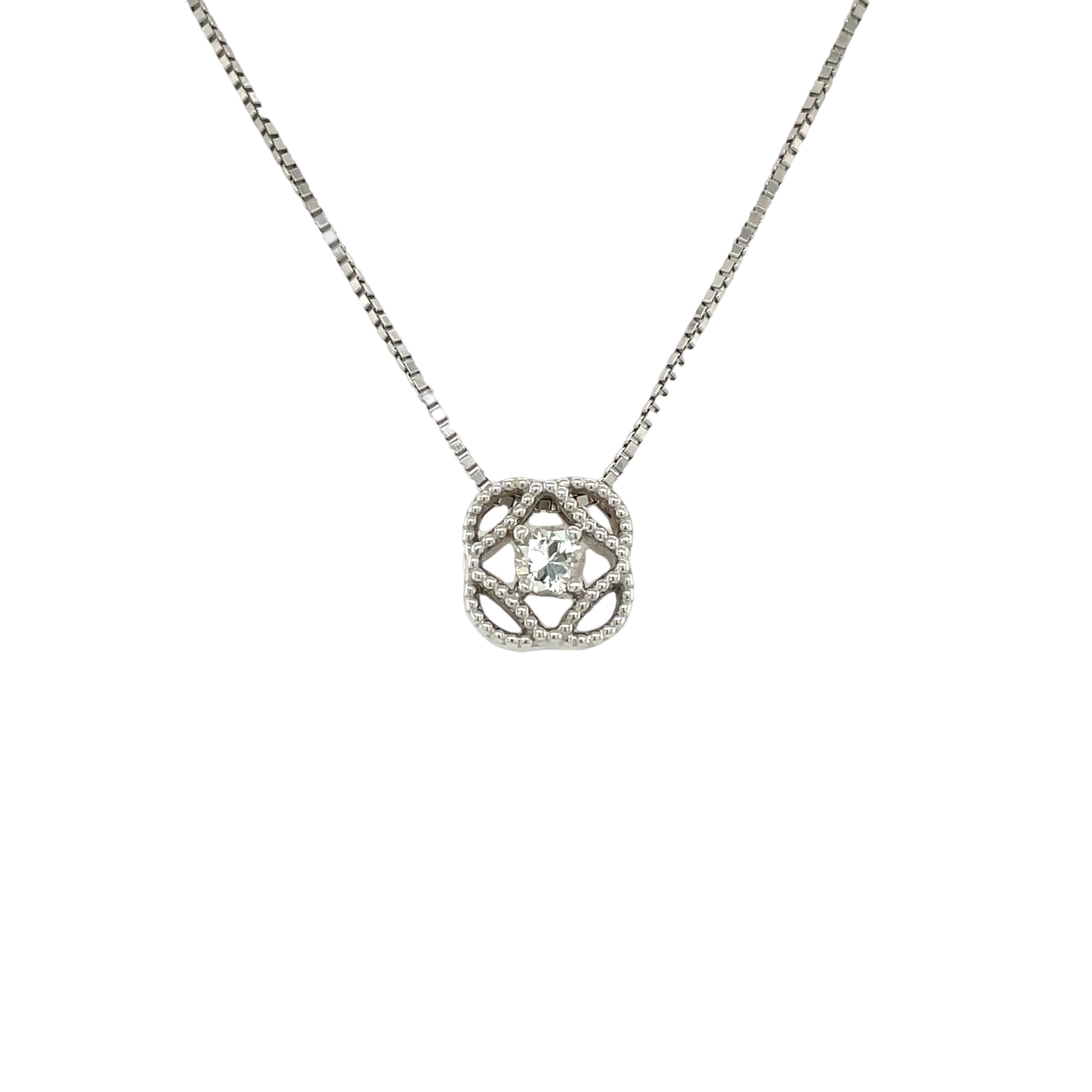 Cari Diamond Necklace in 14k White Gold