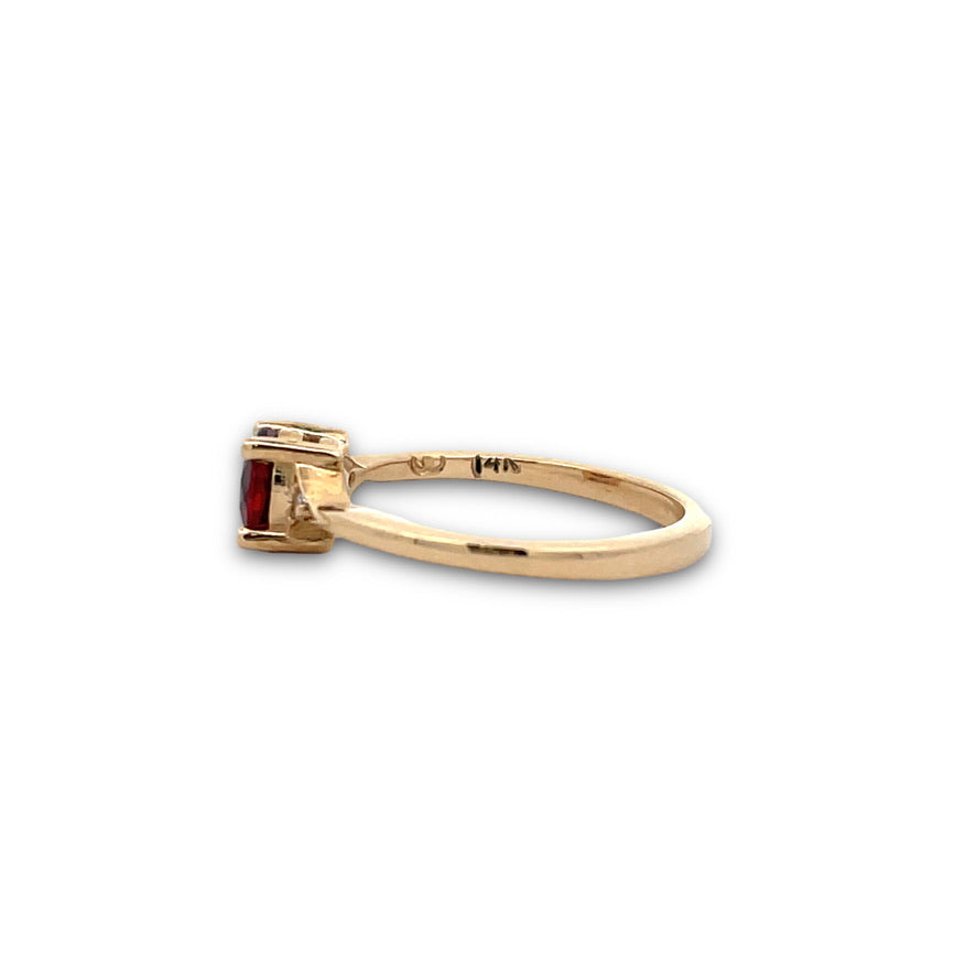 Giulia Garnet & Diamond Ring in 14k Yellow Gold