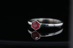 Serena Ring with Hexagon-Cut Pink Tourmaline in Sterling Silver