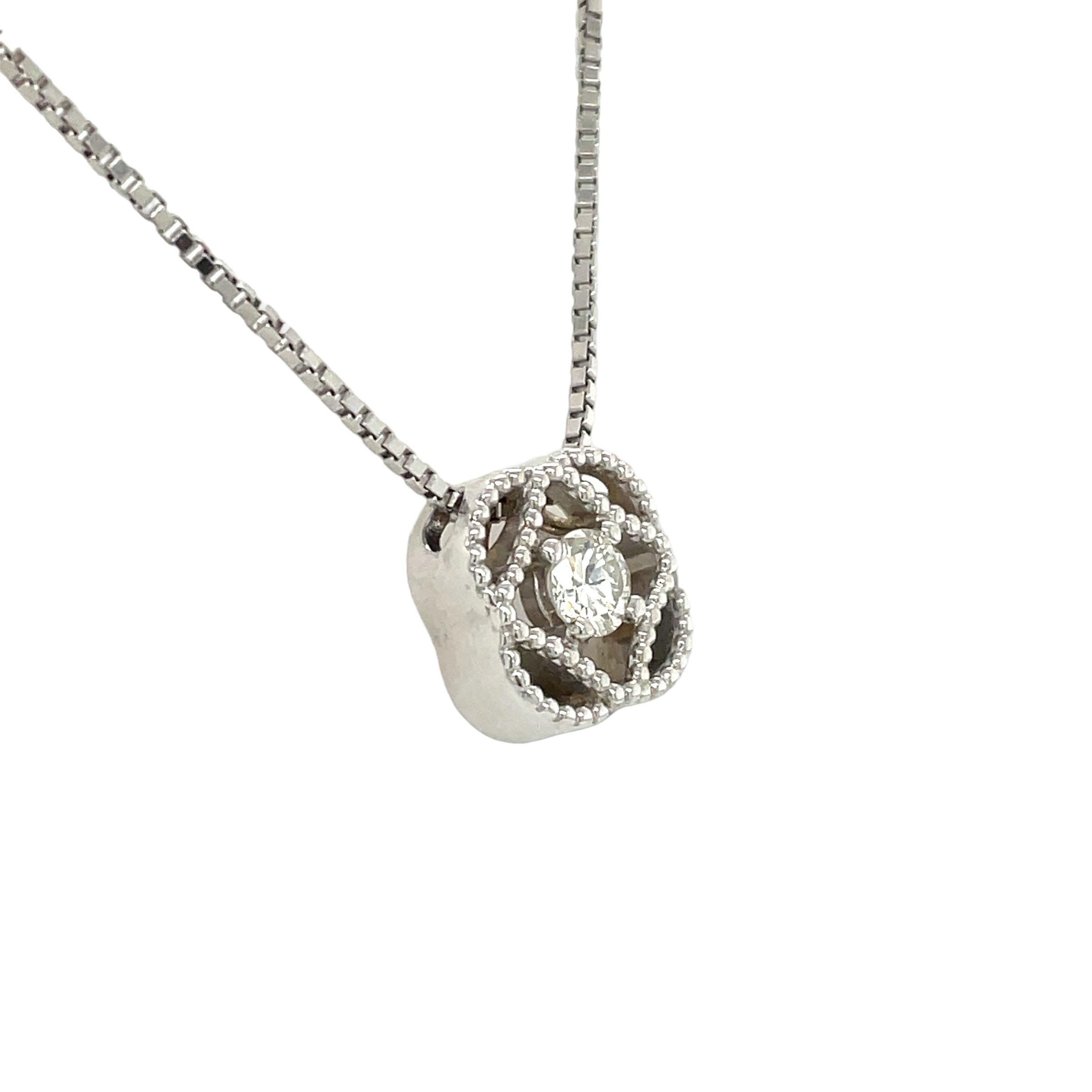 Cari Diamond Necklace in 14k White Gold