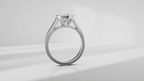 Bezel Set Cathedral Shank Engagement Ring [Made to Order]