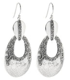 Sterling Silver Large Hammer Finish Earrings