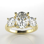 Three Stone Ring in 14K Yellow Gold [Made to Order]