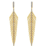 Sterling Silver and Gold Plate Feather Earrings