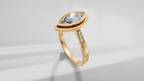 Stepped Bezel Set Marquise Engagement Ring [Made to Order]