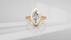 Stepped Bezel Set Marquise Engagement Ring [Made to Order]