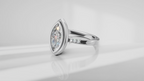 Stepped Bezel Set Marquise Engagement Ring [Made to Order]