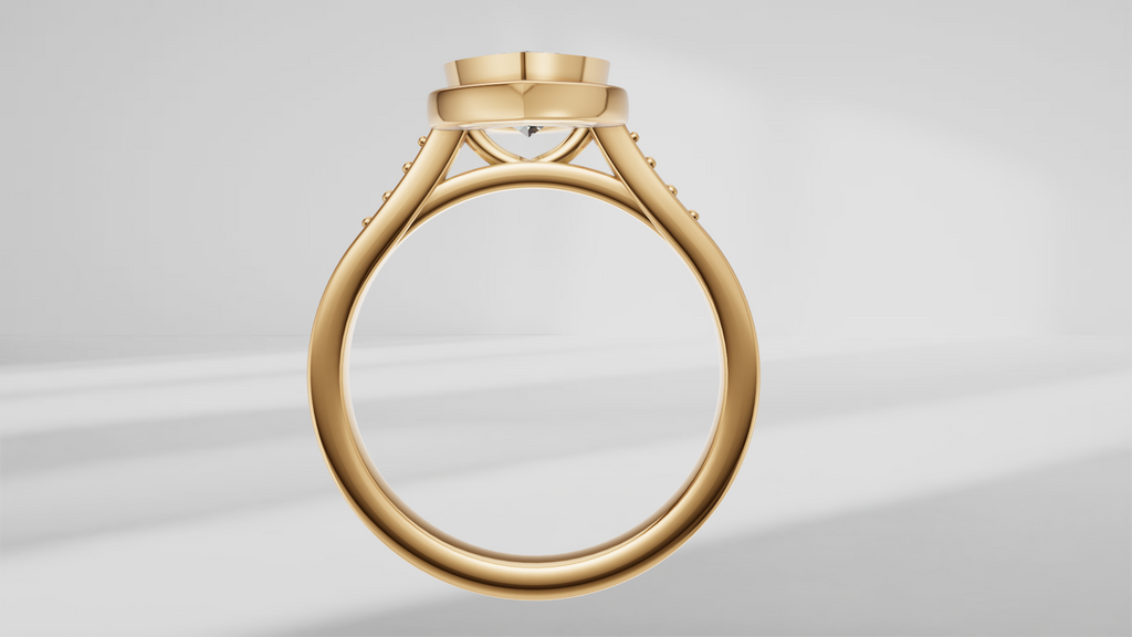 Stepped Bezel Set Marquise Engagement Ring [Made to Order]