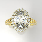 Vintage-Inspired Engagement Ring with Engraving [Made to Order]