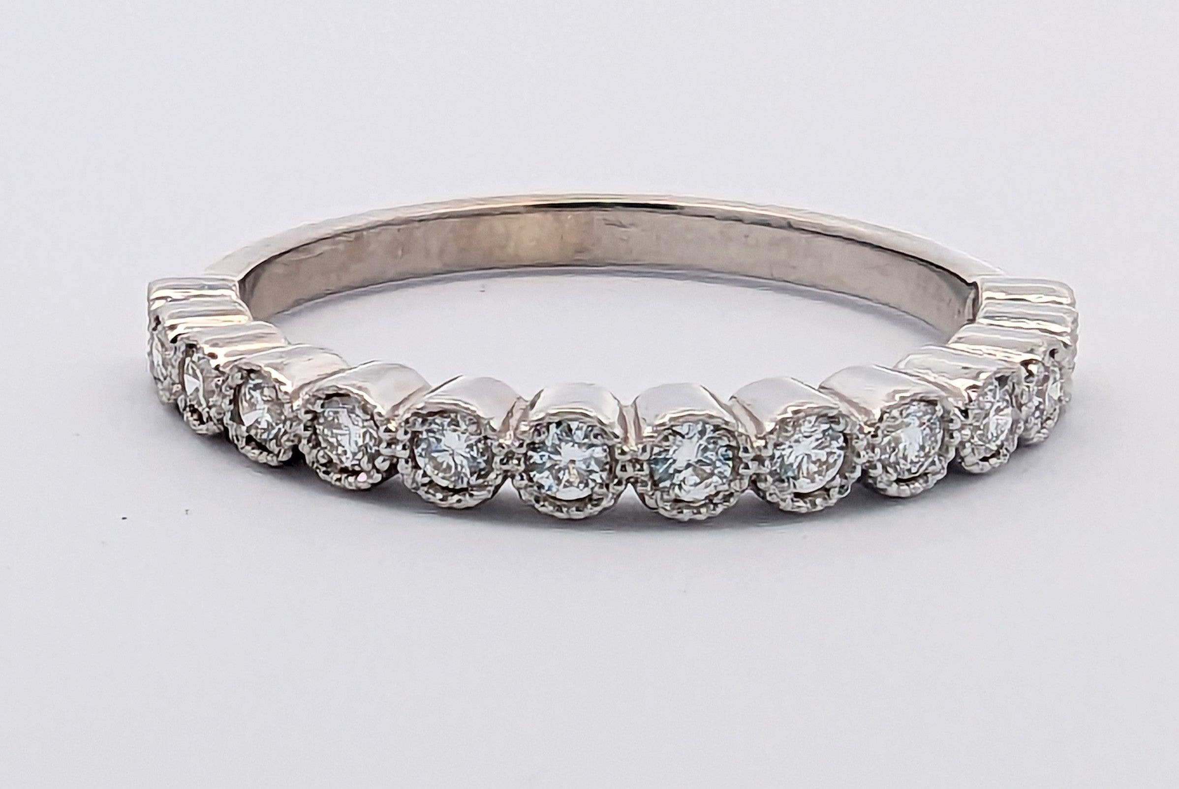 Torelli 14K White Gold and Diamond Bezel Set Stackable Band