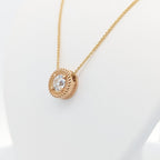 Ramona Solitaire Natural Diamond Necklace with Rope Design