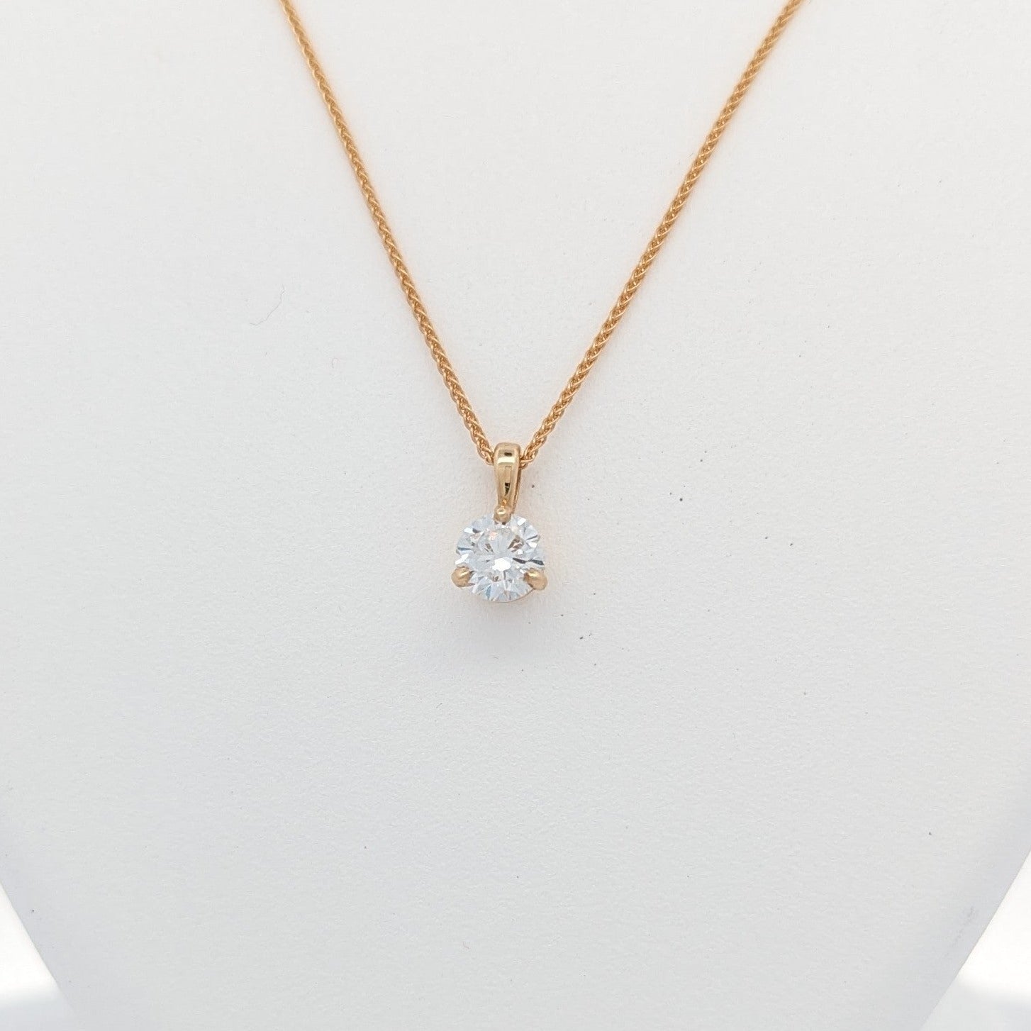 Teresa Three-Prong Solitaire Necklace