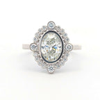 Bezel-Set Halo Engagement Ring [Made to Order]