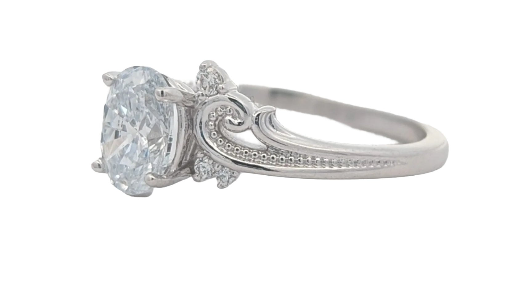 Lab Grown Oval Diamond Engagement Ring