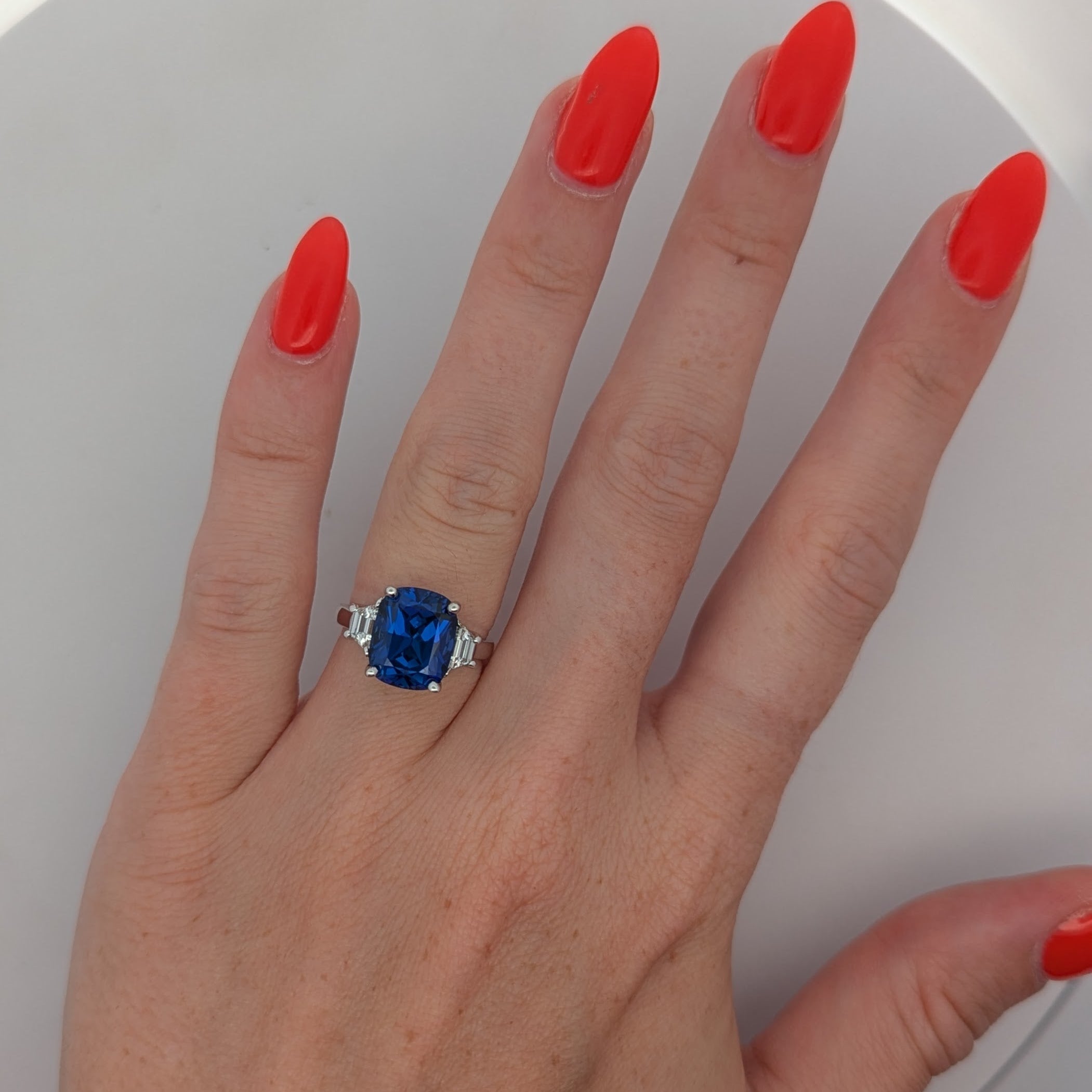Lab Grown Sapphire and Diamond Engagement / Cocktail Ring [Made to Order]