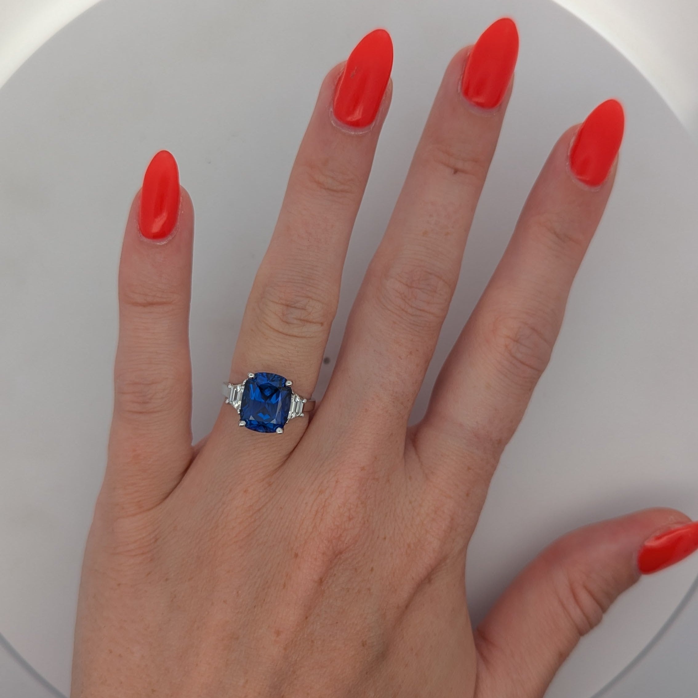 Lab Grown Sapphire and Diamond Engagement / Cocktail Ring [Made to Order]