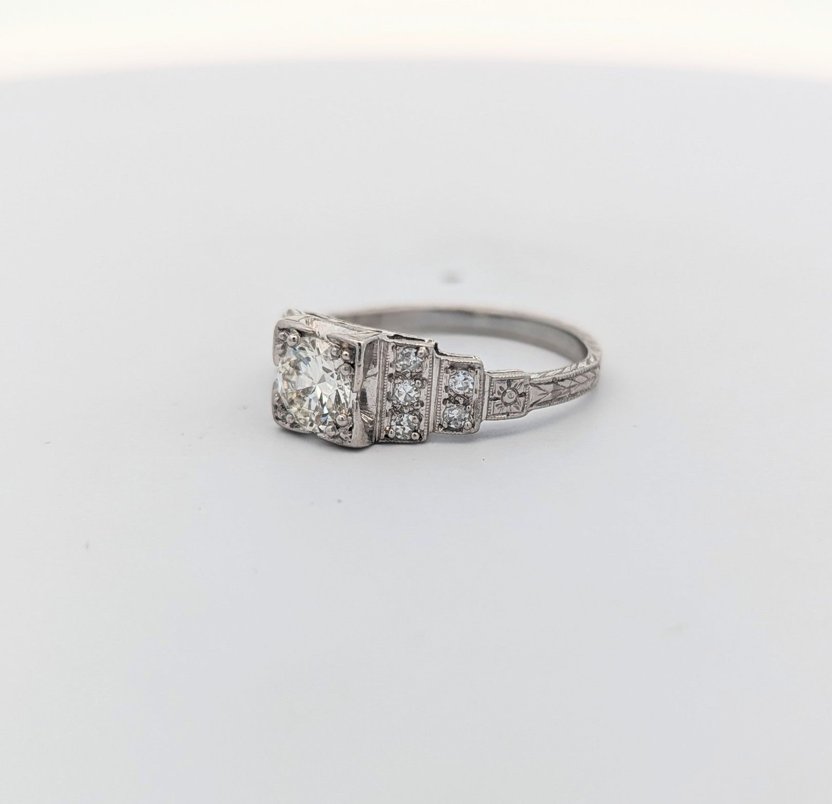 Vintage Platinum Engagement Ring