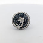 Vintage Black and White Diamond Star Ring