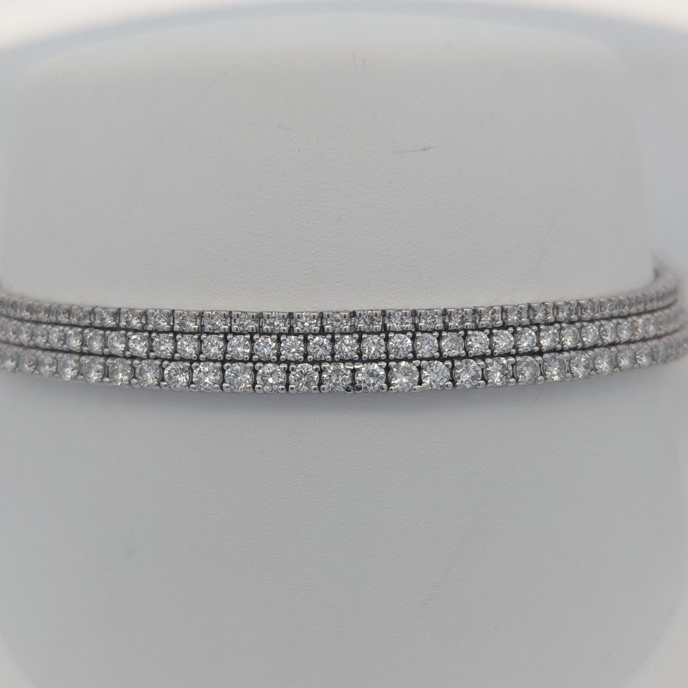 14K White Gold Natural Diamond Tennis Bracelet