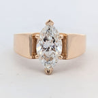 Wide High Polish Solitaire Engagement Ring [Made to Order]