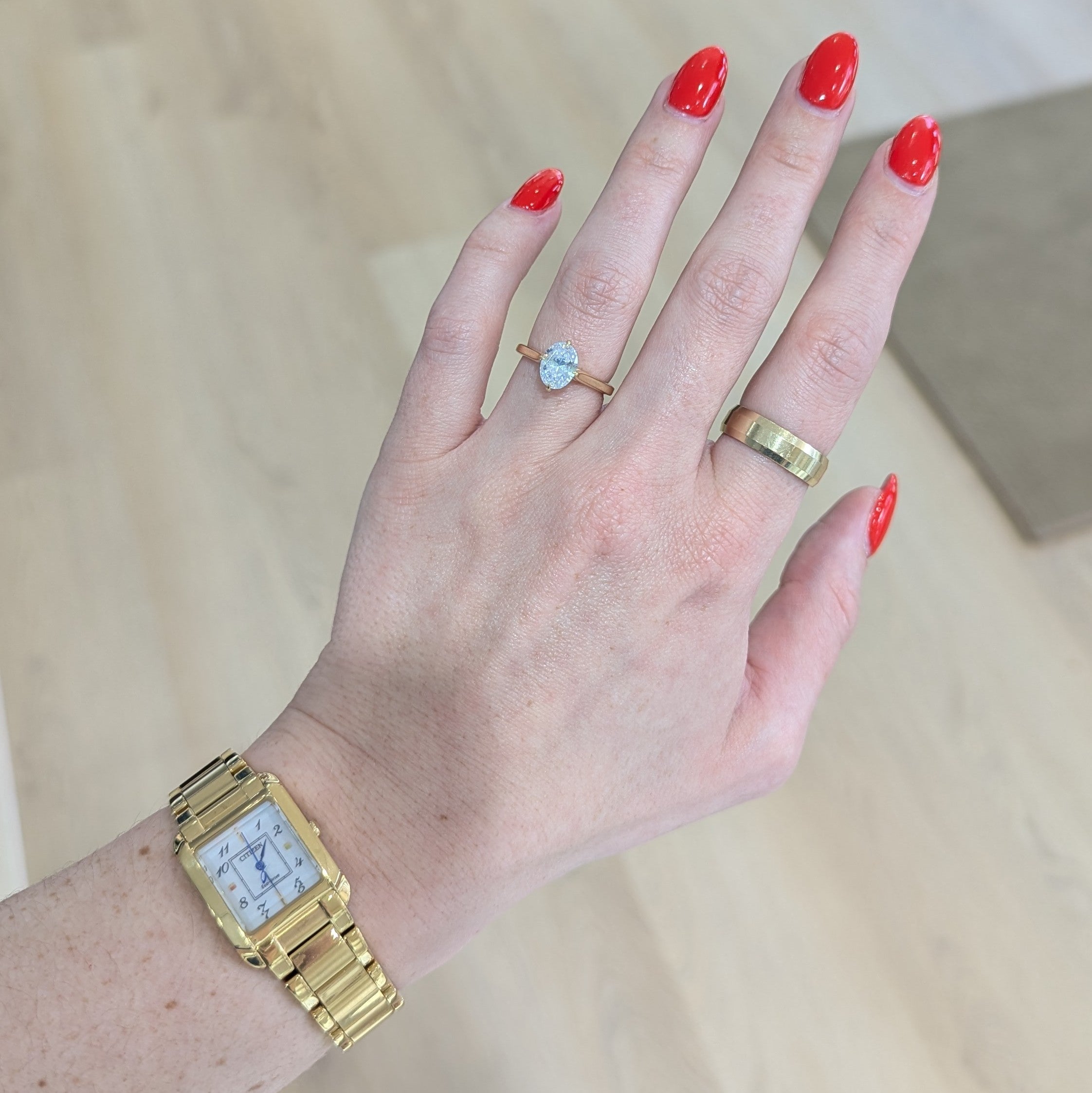 14K Gold Oval Solitaire with Hidden Halo [Made to Order]