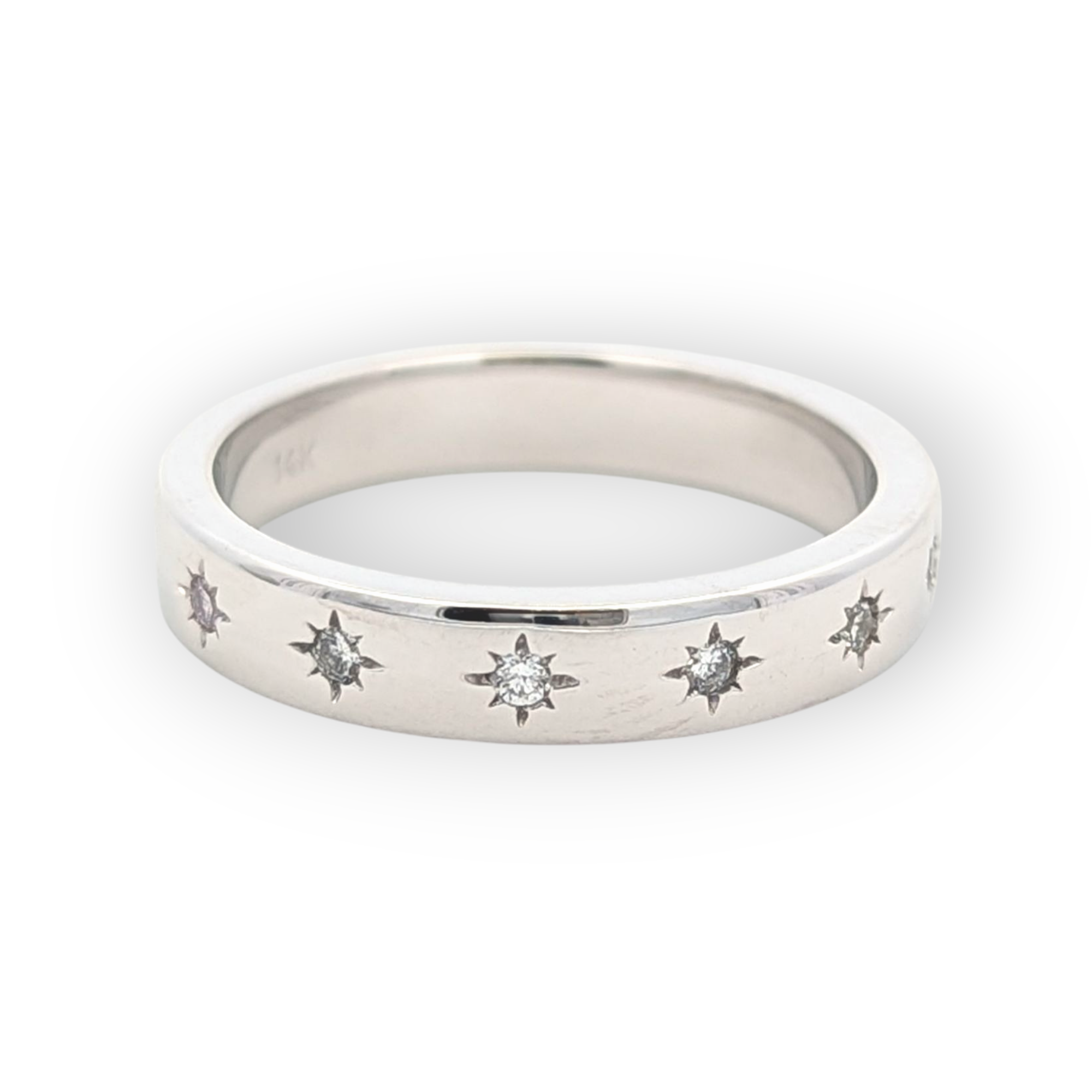 14K Gold Star-Set Bands