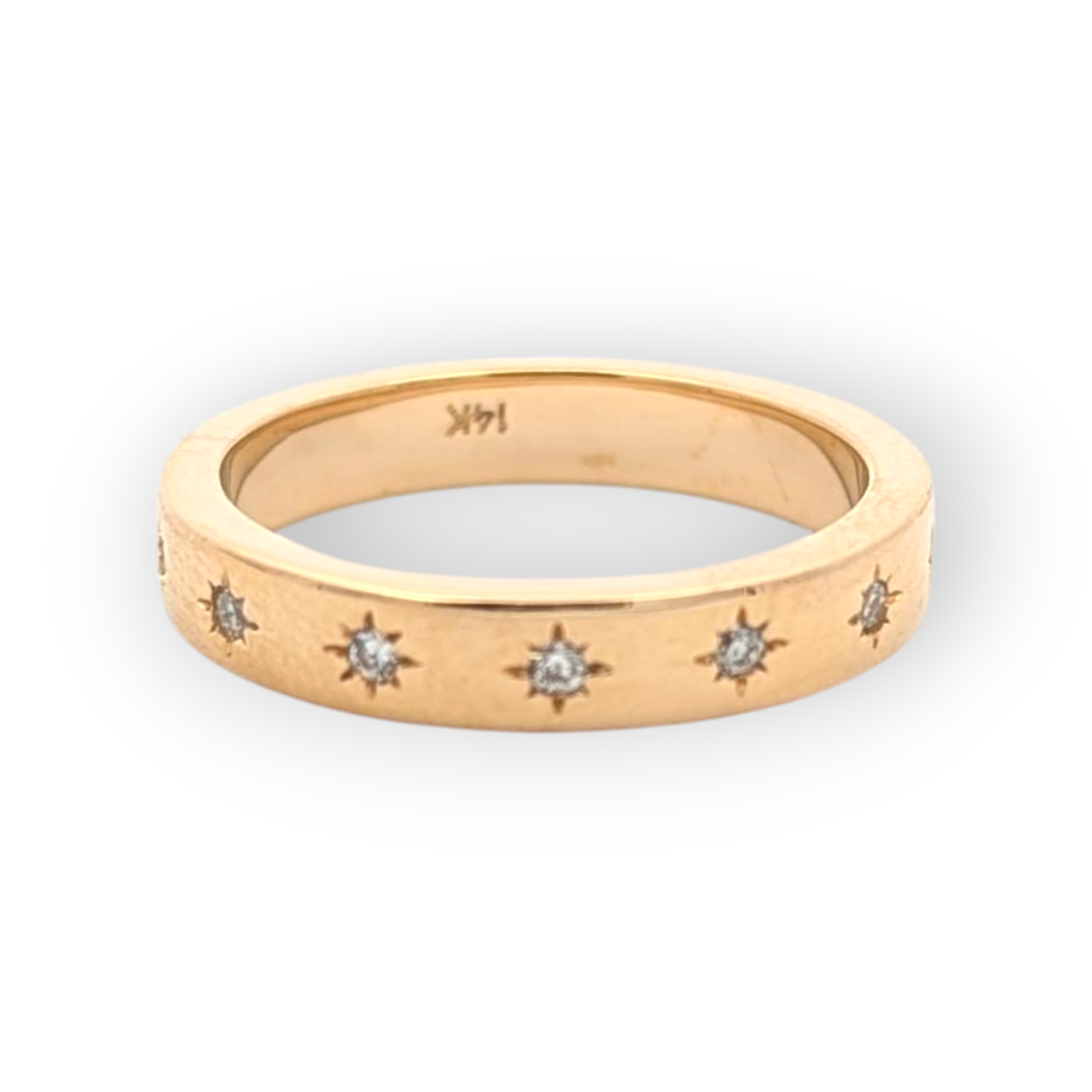14K Gold Star-Set Bands
