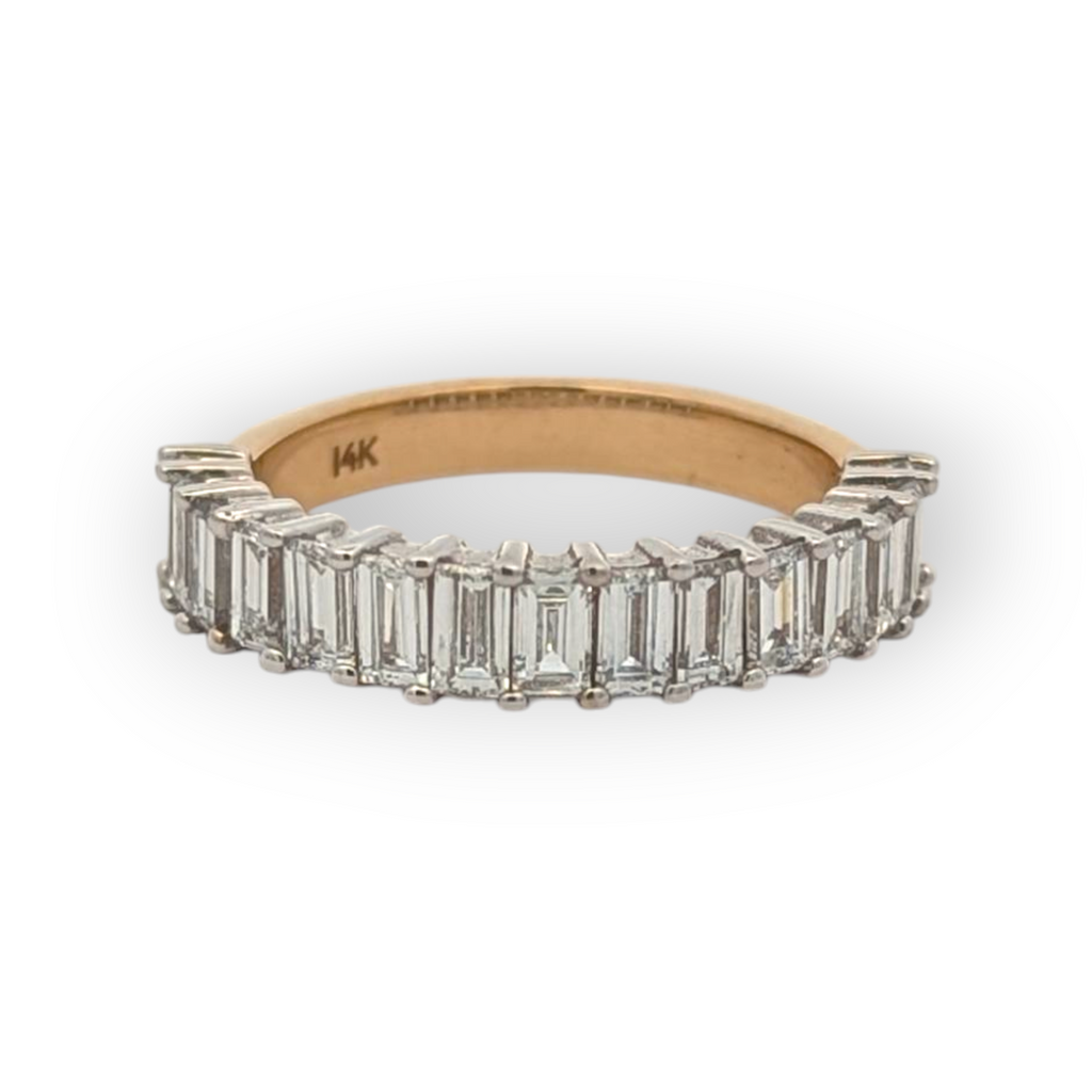 14K Gold Emerald-Cut Diamond Band