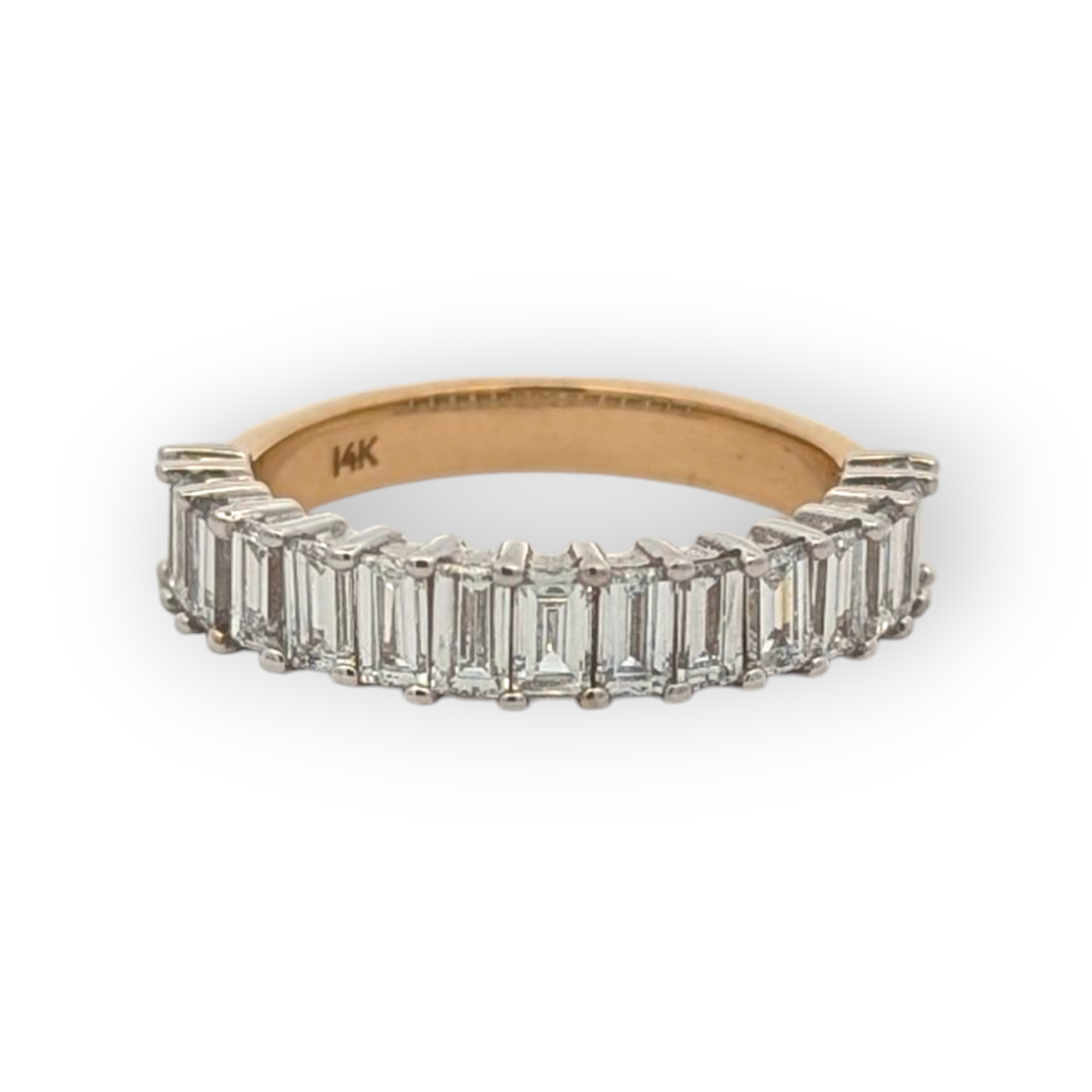 14K Gold Emerald-Cut Diamond Band