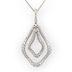 14K White Gold Open Diamond Necklace