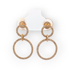 14k Yellow Gold and Diamond Circle Earrings