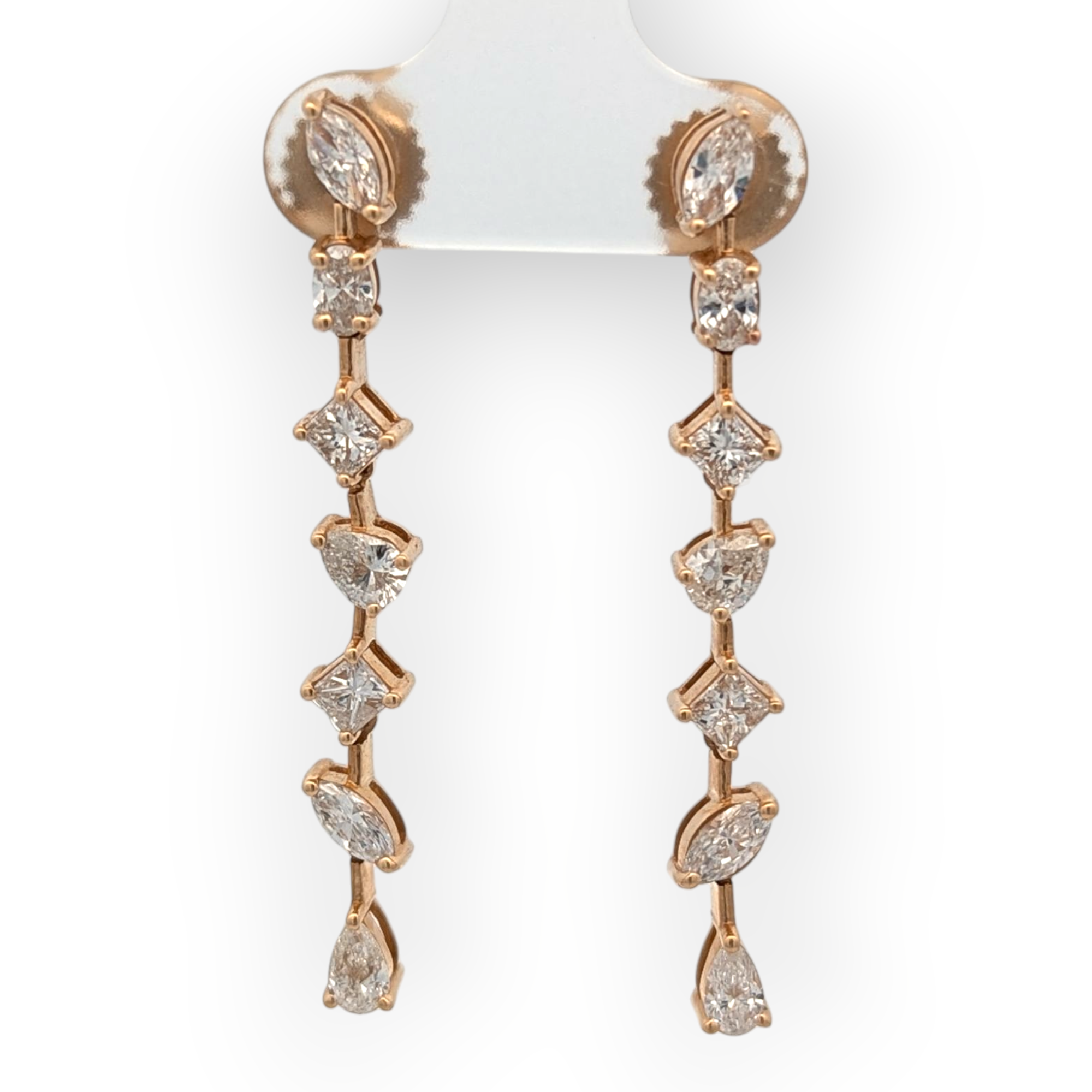 14K Yellow Gold Multi-Shape Natural Diamond Earrings