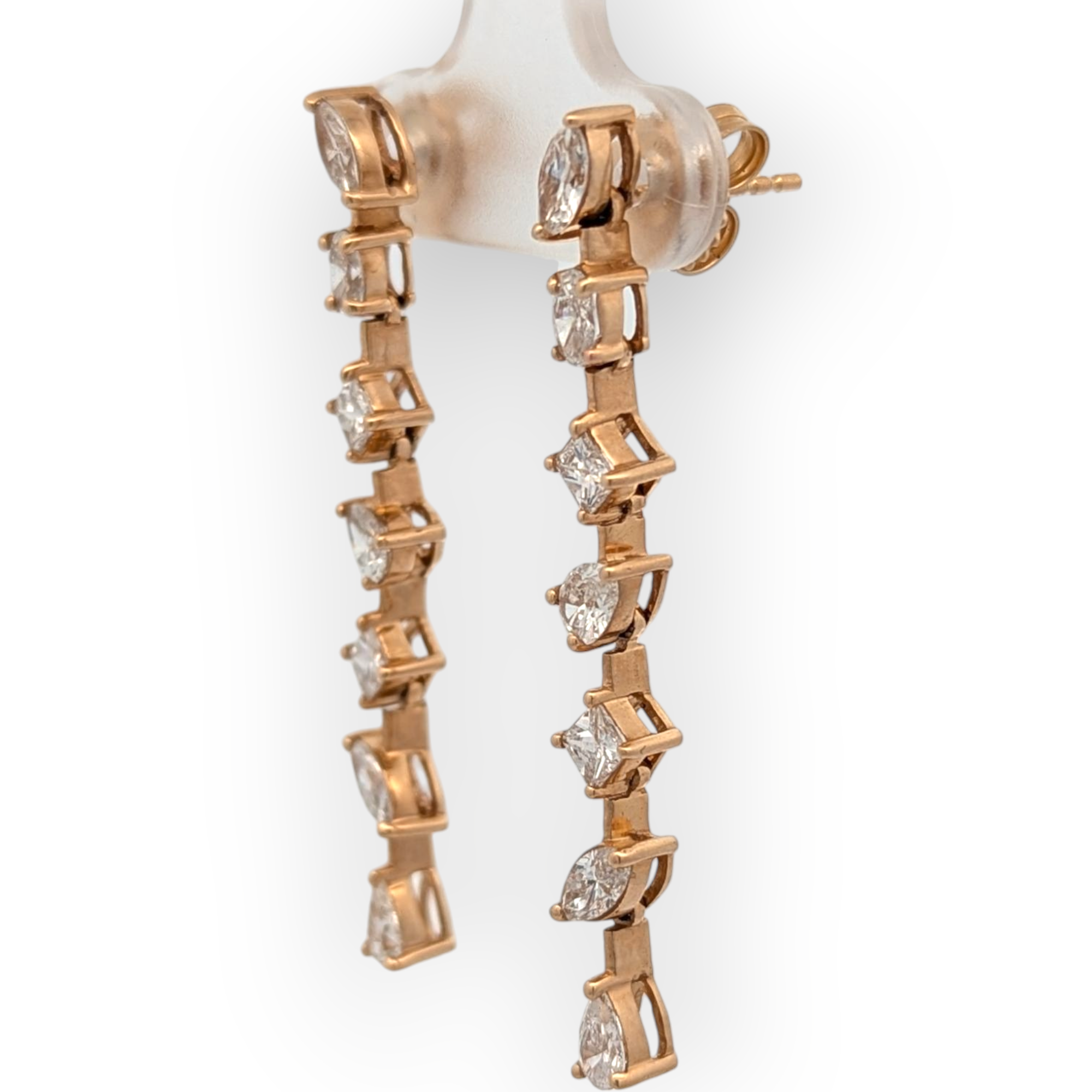 14K Yellow Gold Multi-Shape Natural Diamond Earrings