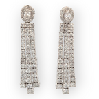 14K White Gold and Natural Diamond Tassel Earrings