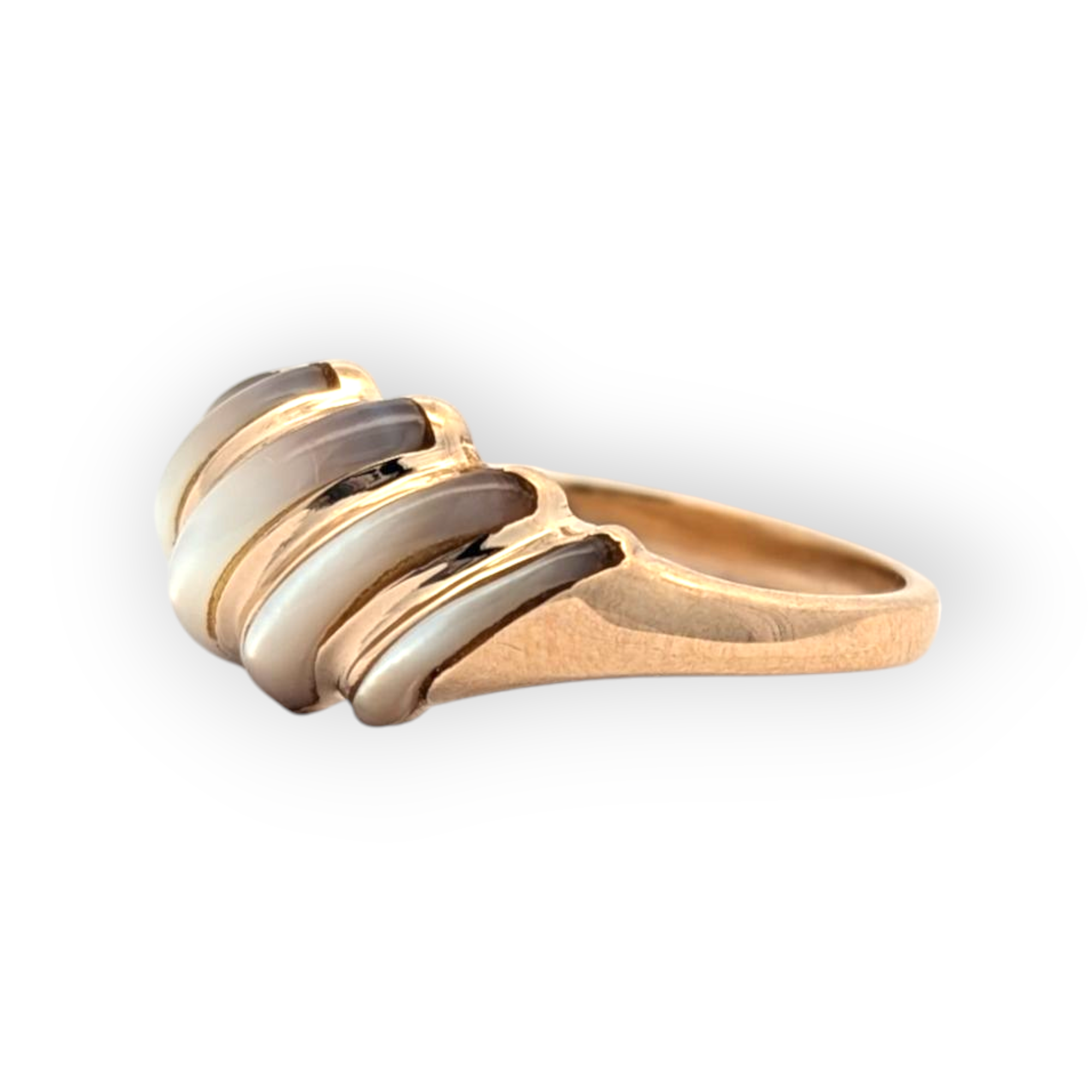 14K Yellow Gold Mother of Pearl Ring