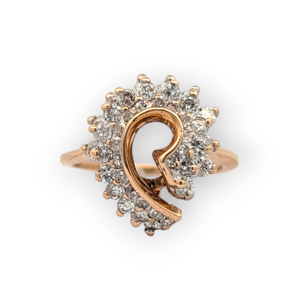 Vintage 14K Yellow Gold Swirl Ring