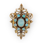 Vintage 14K Yellow Gold Filigree and Opal Pin/Pendant