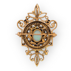 Vintage 14K Yellow Gold Filigree and Opal Pin/Pendant