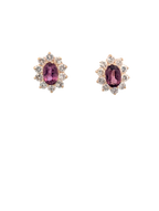 Diamond and Garnet Stud Earrings