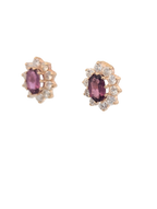 Diamond and Garnet Stud Earrings