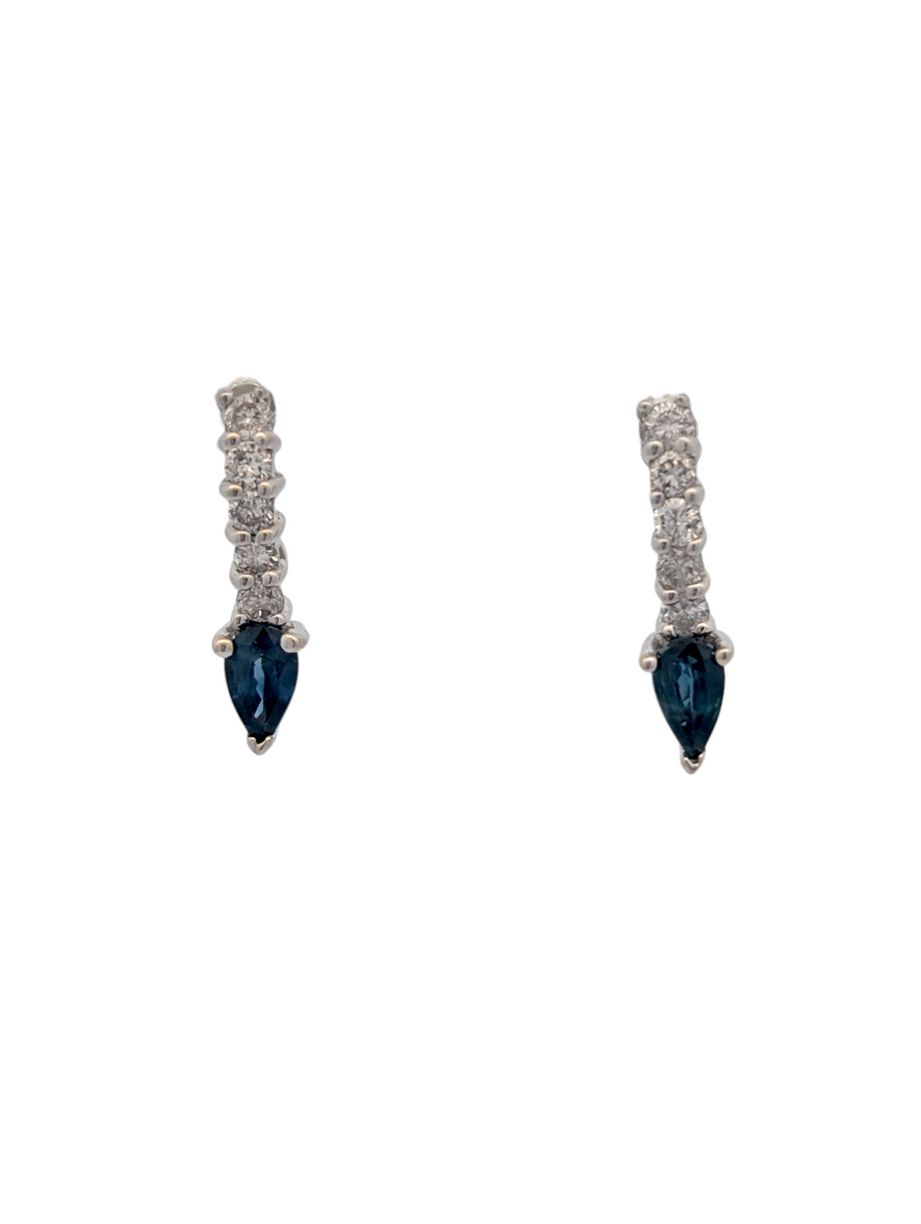 Diamond and Sapphire Drop Earrings