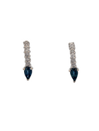 Diamond and Sapphire Drop Earrings