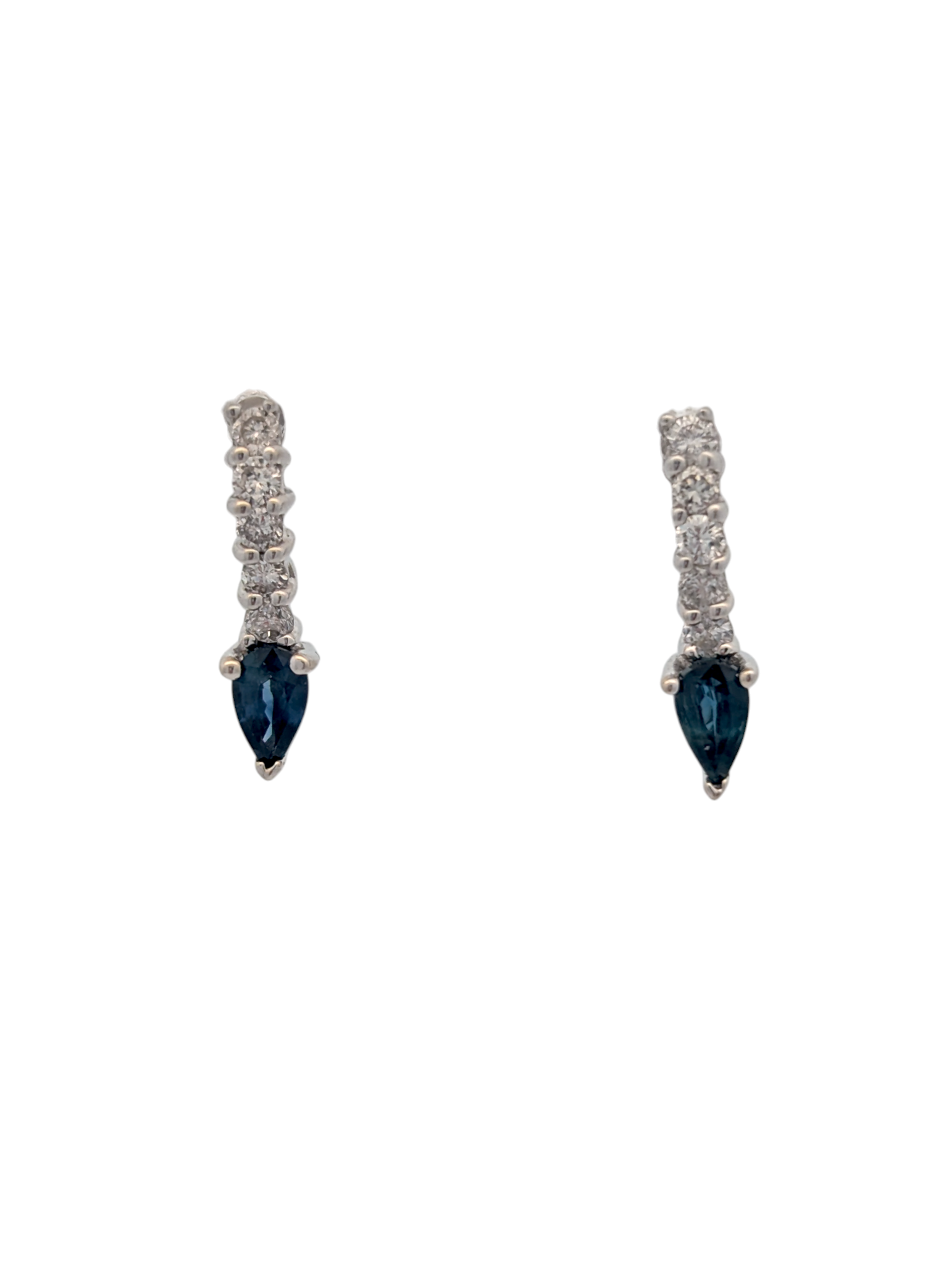 Diamond and Sapphire Drop Earrings
