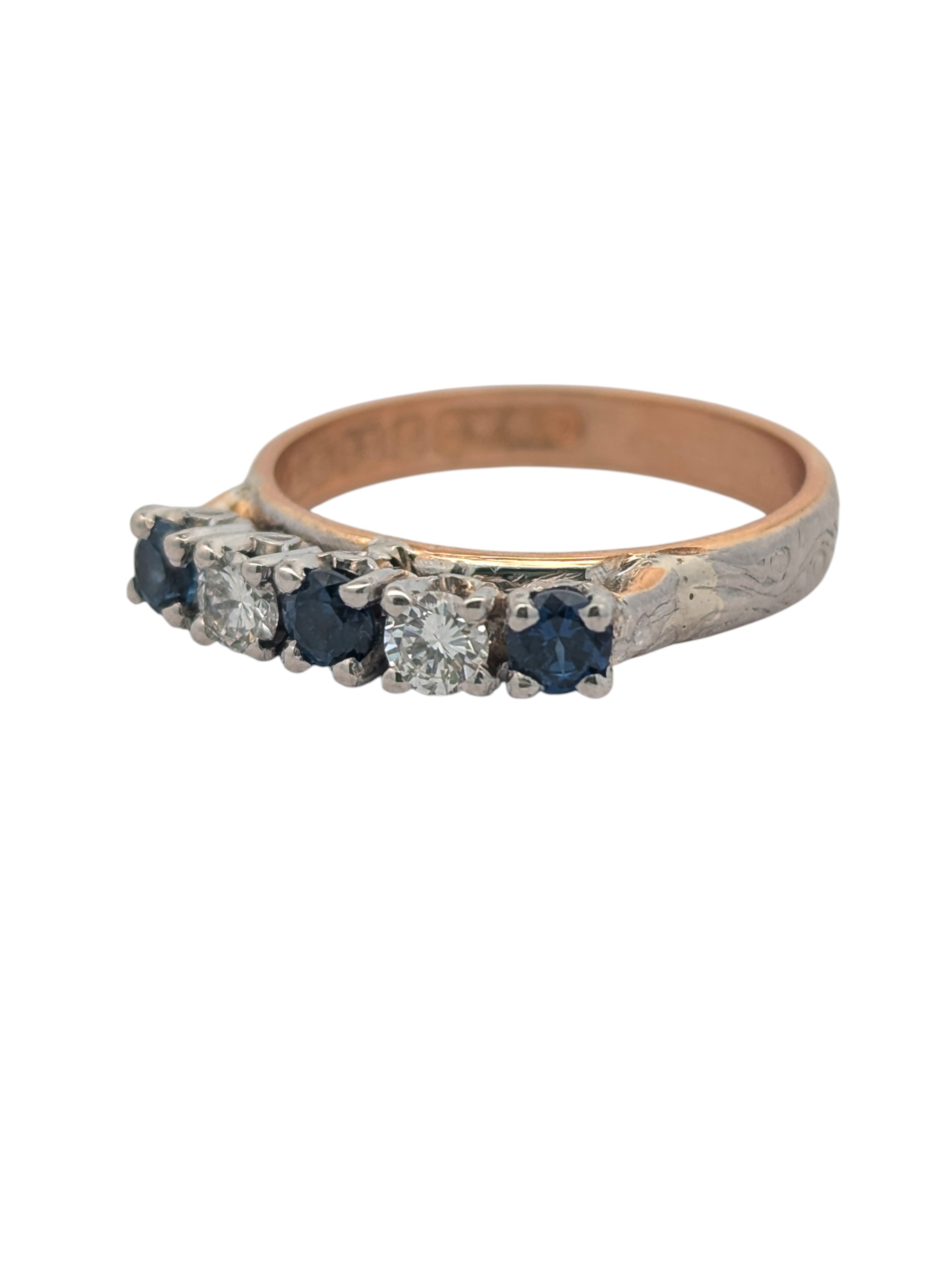 Vintage Platinum and 22K Gold Ring