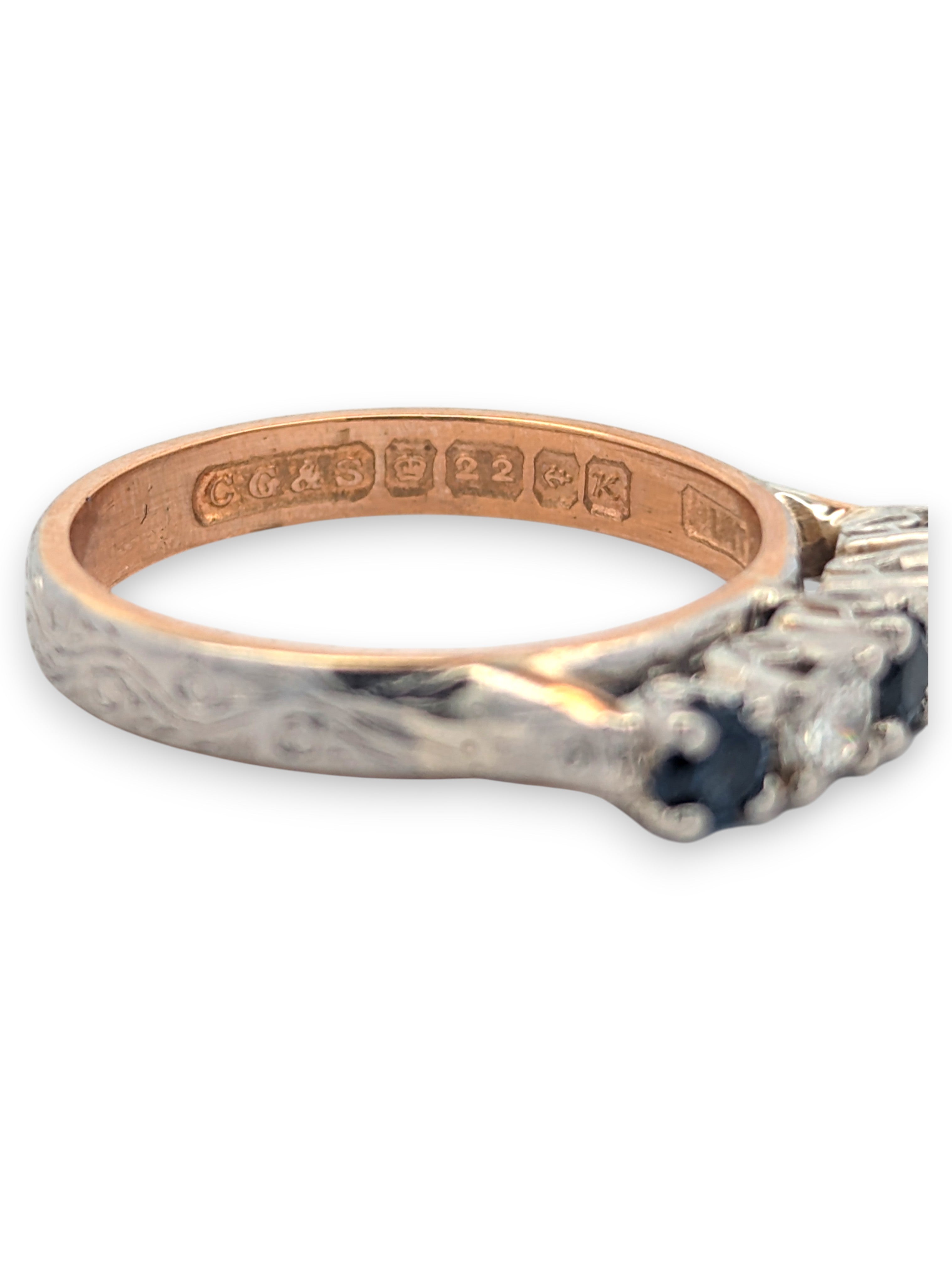 Vintage Platinum and 22K Gold Ring