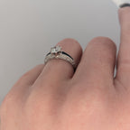 White Gold, Sapphire, and Lab Diamond Ring