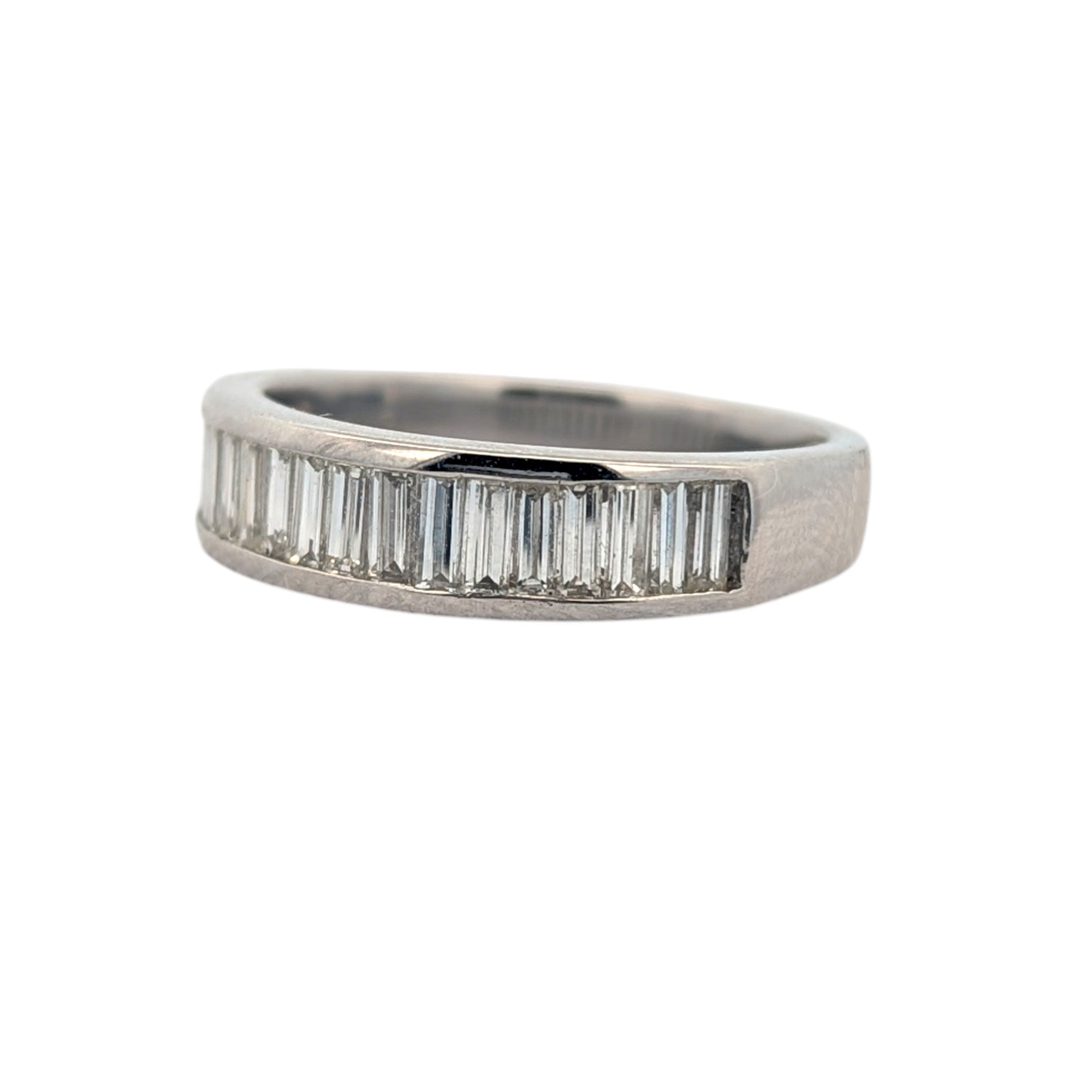 Platinum and Baguette Diamond Band