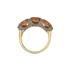 14K Yellow Gold Ring with Orange Garnet and Diamond
