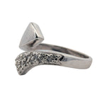 14K White Gold Open Bypass Ring